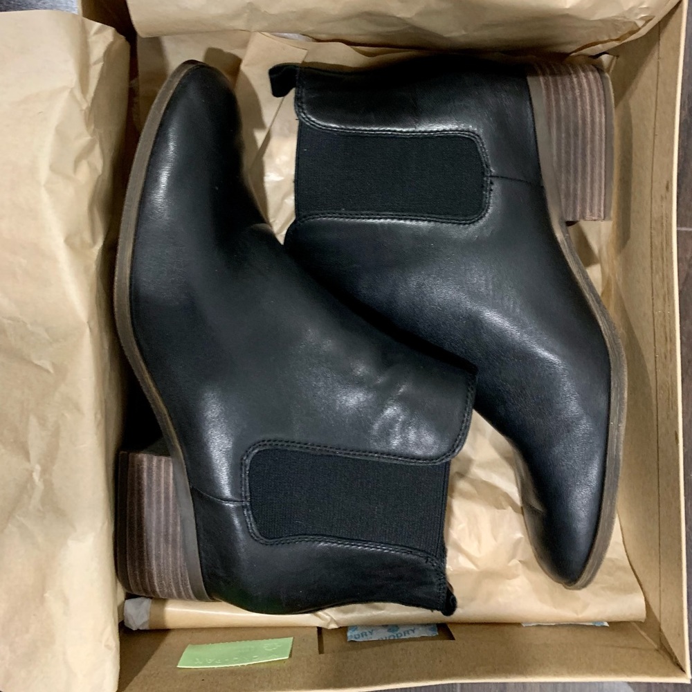 Lucky Brand Black Leather Ankle Boots